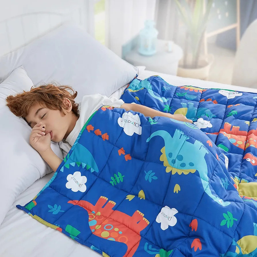 Amazon.com: HOSUKKO Weighted Blanket - Weighted Blanket 5 lbs Blue Dinosaur Heavy Blanket - Breat... | Amazon (US)