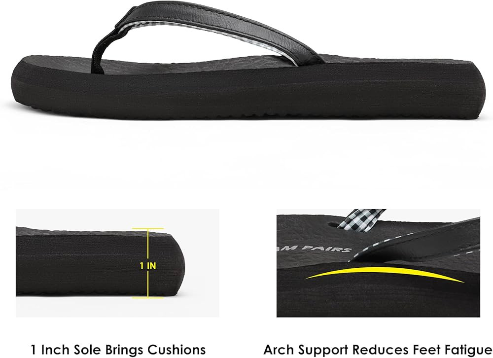 DREAM PAIRS Women's Arch Support Flip Flops Comfortable Soft Cushion Summer Beach Thong Sandals | Amazon (US)