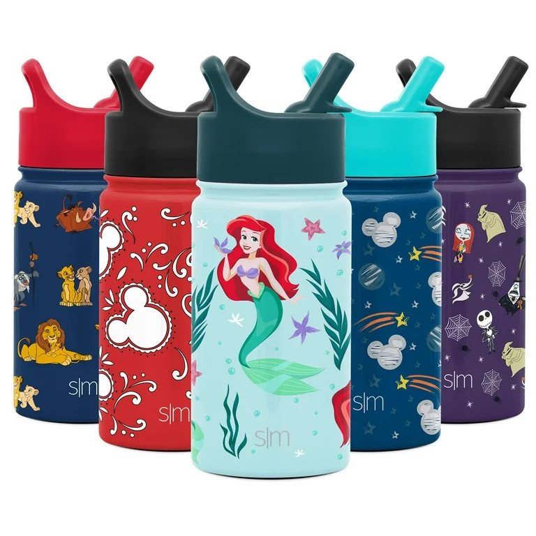 Simple Modern 14oz Disney Summit Kids Water Bottle Thermos with Straw Lid - Dishwasher Safe Vacuu... | Walmart (US)