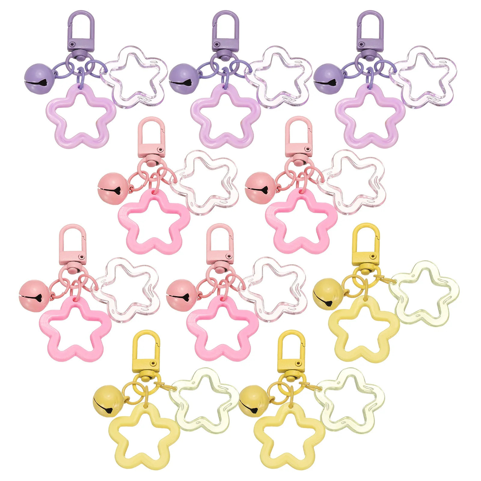 PATIKIL 10pcs Star Keychain Cute Keychain Charms Bulk Stars Bell Bag Charms Key Ring for Women Leather Handbags Pink/Yellow/Purple one_size | Lowe's