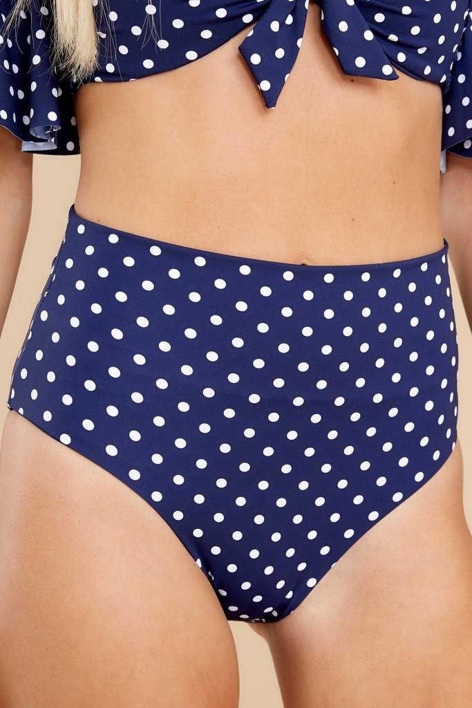 Splashing Around Navy Polka Dot Bikini Bottoms | Red Dress 