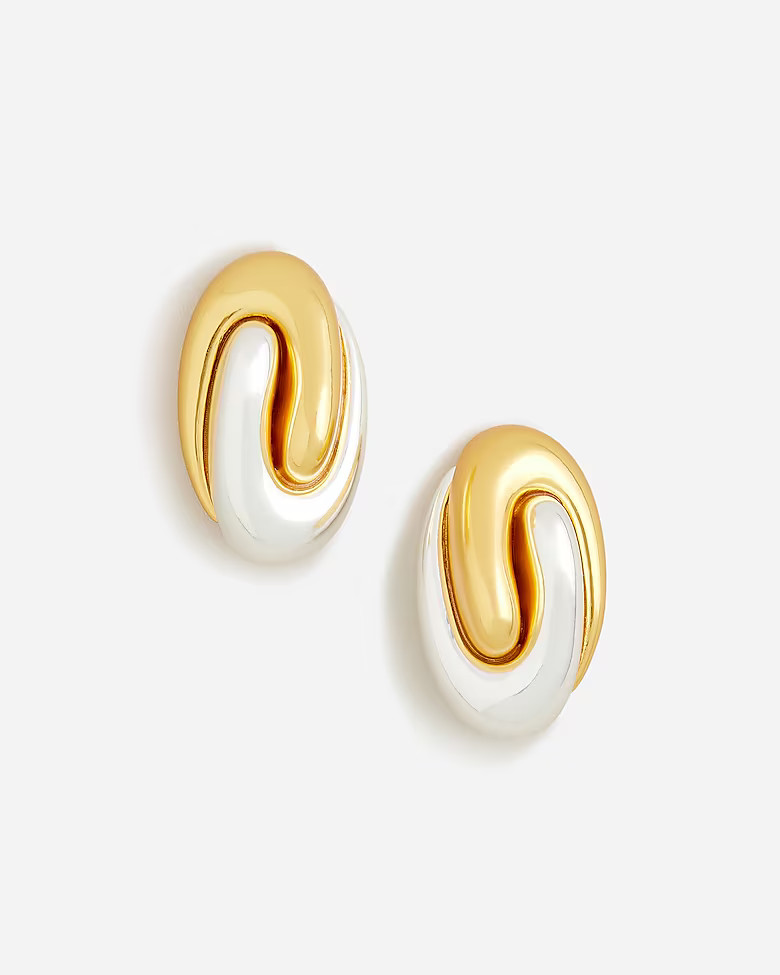 Mixed-metal stud earrings | J. Crew US