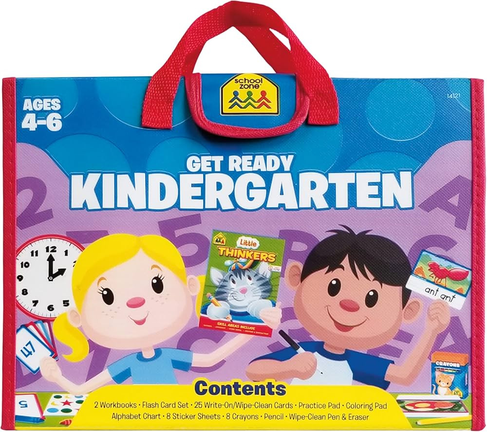 School Zone - Get Ready Kindergarten Learning Playset - Ages 4-6, Workbooks, Flash Cards, Write &... | Amazon (US)