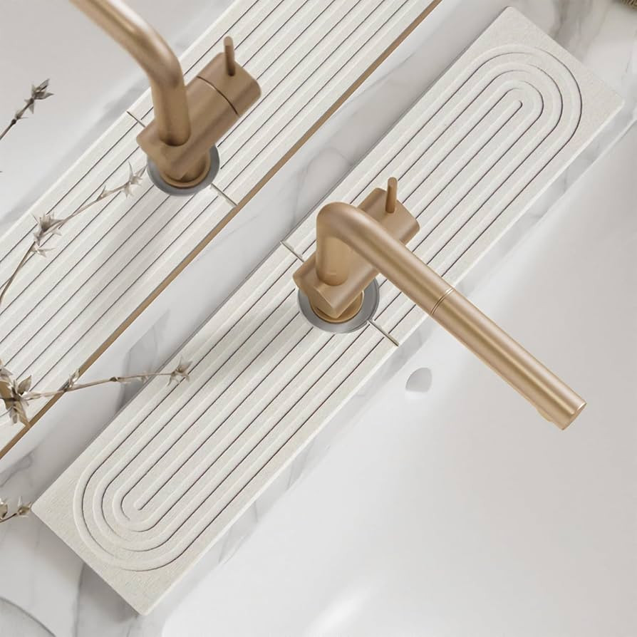 Faucet Mat for Kitchen Sink - 24'' Long Diatomite Fast Drying Stone Sink Tray, Super Absorbent, P... | Amazon (US)