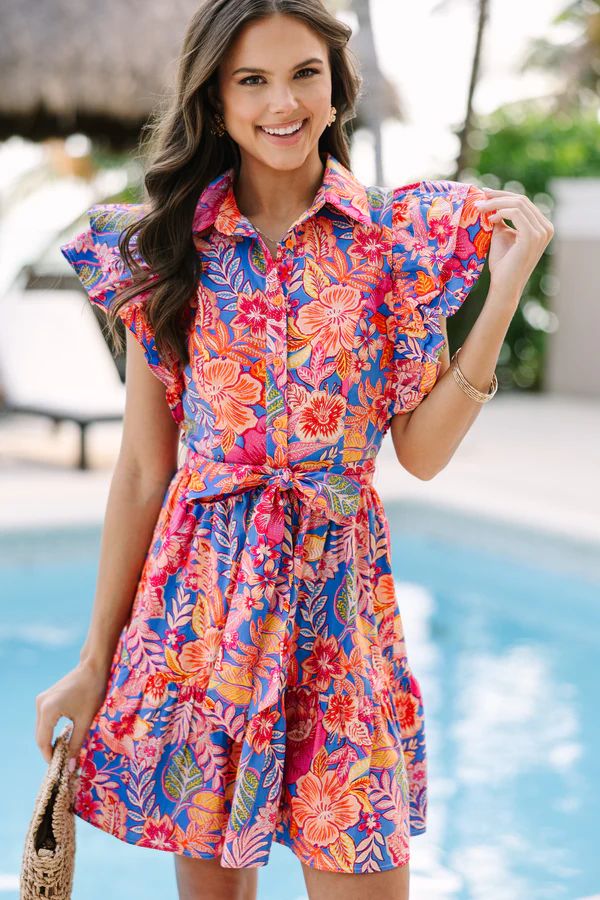 Made You Look Hot Pink Floral Dress | The Mint Julep Boutique