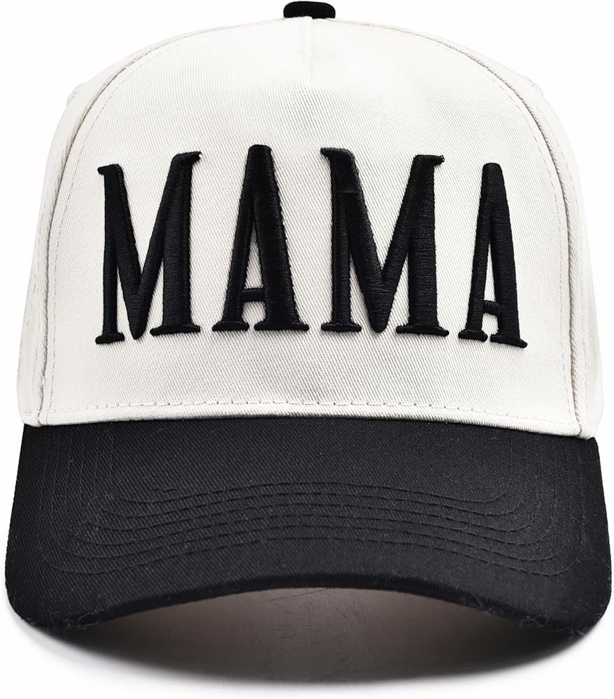 Women’s Mama Trucker Hat – Vintage Embroidered Adjustable Baseball Cap, Two-Tone Ponytail Hat... | Amazon (US)
