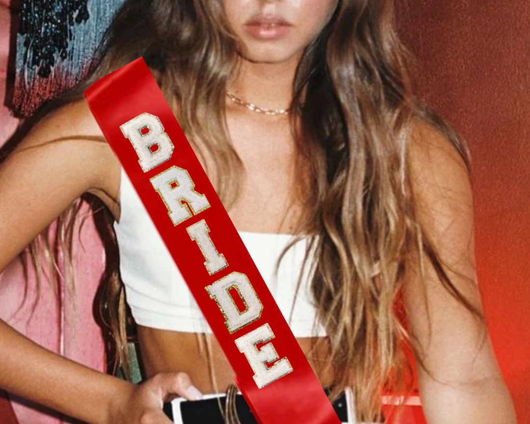 Lucky in Love Red Sash Gift for Bride Perfect Match Sash Bride Gift Lucky in Love Bach Party Favo... | Etsy (US)