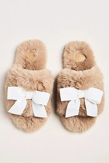 Maeve Sherpa Fleece Bit Scuff Slippers | Anthropologie (US)
