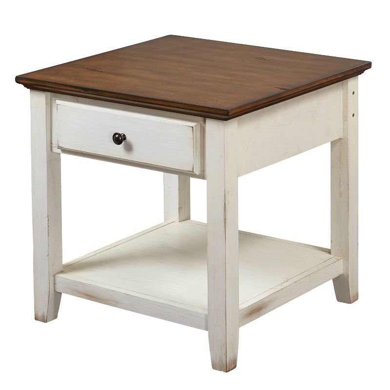 Charleston End Table Off White/Chestnut - Buylateral | Target