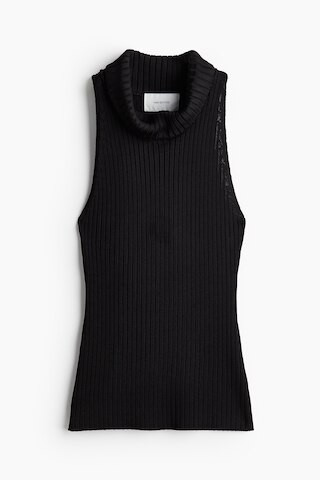 H & M - Rib-knit Turtleneck Top - Black | H&M (US + CA)