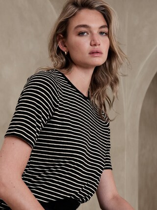 Linen-Blend T-Shirt | Banana Republic Factory
