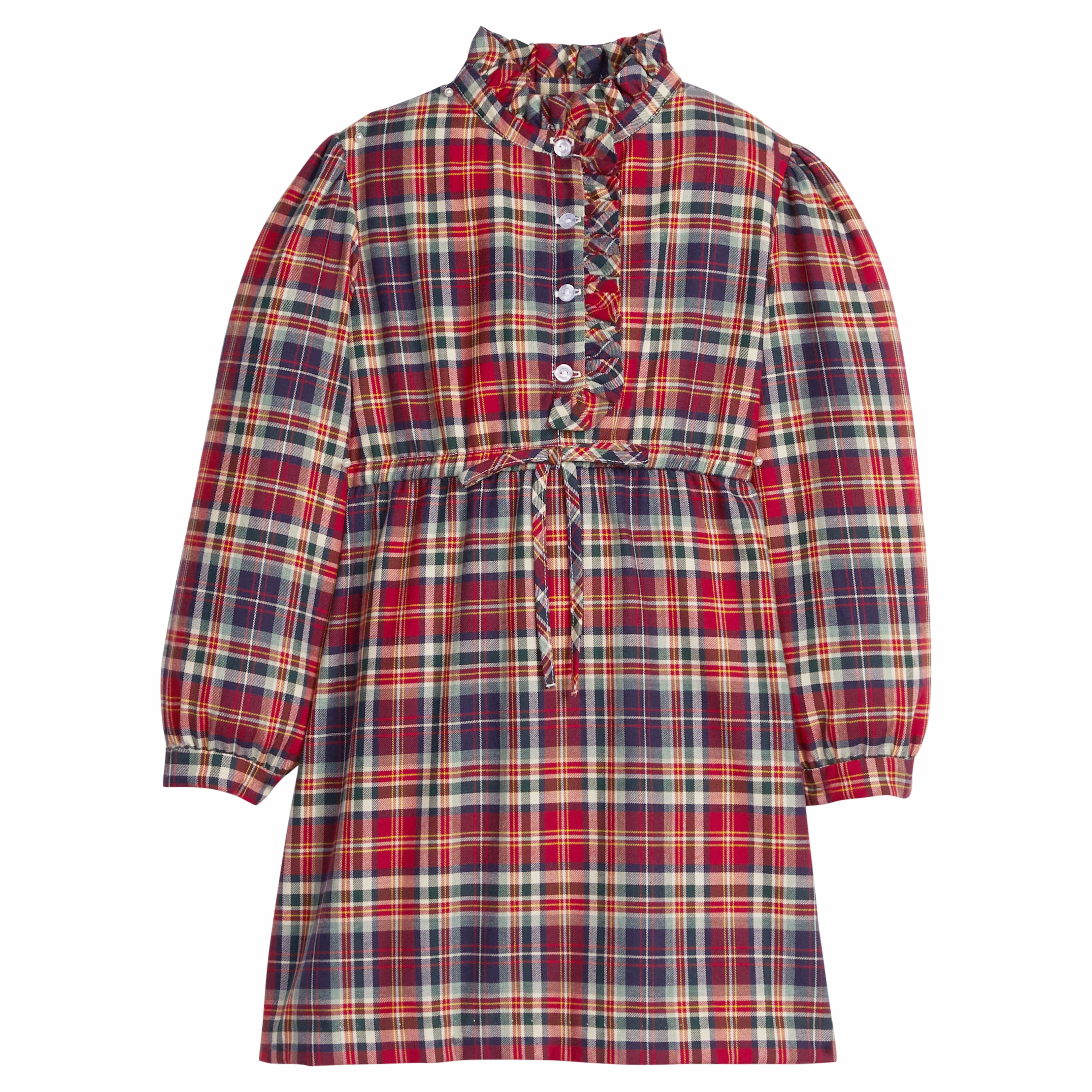 Ruffled Shirt Dress - Middleburg Plaid | Little English