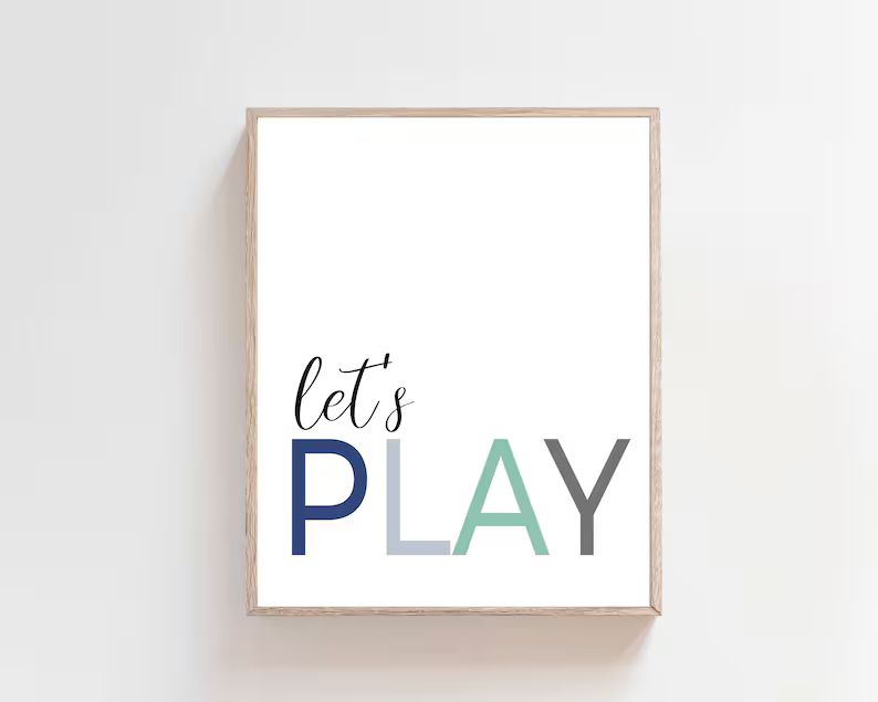 Lets play print - Playroom wall art - Playroom prints - Playroom wall decor - Playroom canvas art... | Etsy (US)