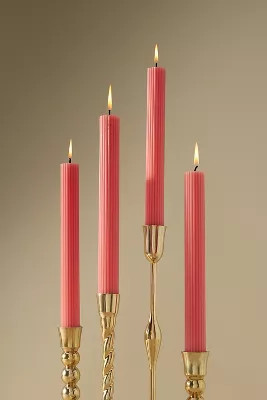 Fluted Taper Candles, Set of 4 | Anthropologie (US)
