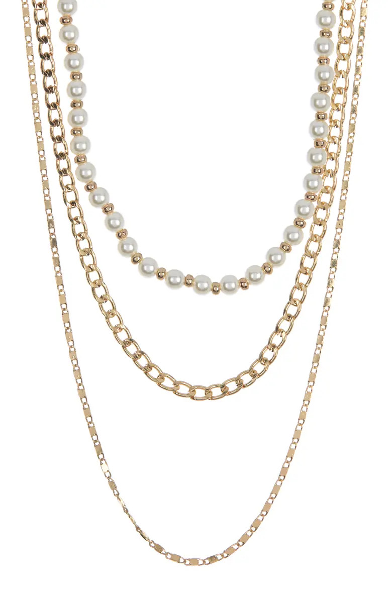 Imitation Pearl Layered Necklace | Nordstrom