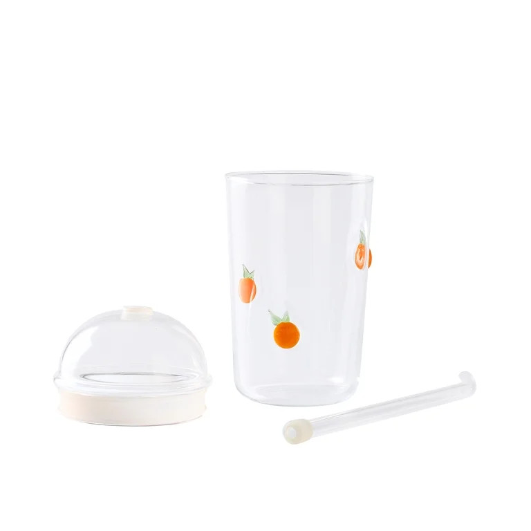 Better Homes & Gardens Glass Sipper Orange Icon with Glass Lid | Walmart (US)