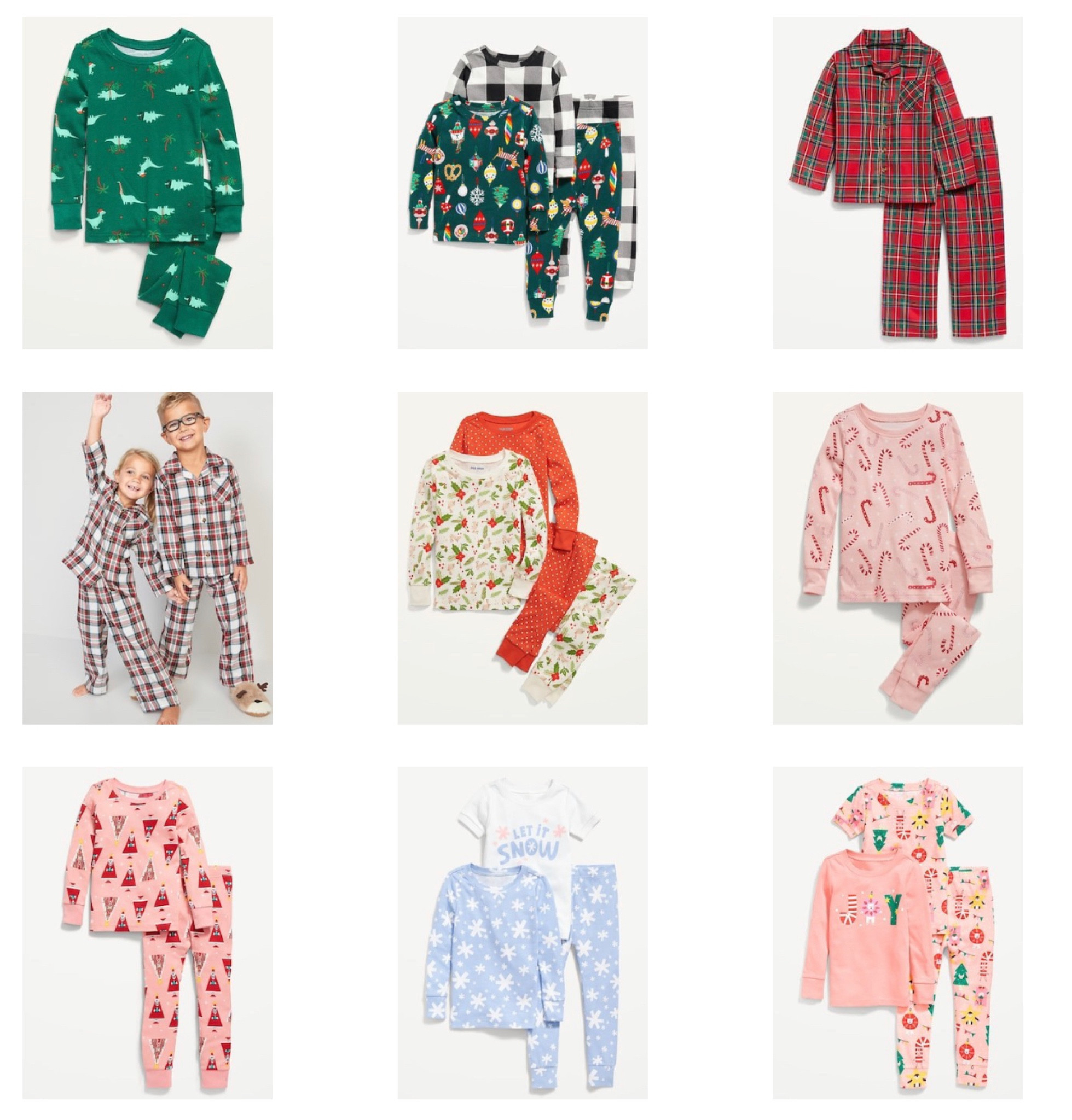 Old navy Christmas pajamas for baby and kids