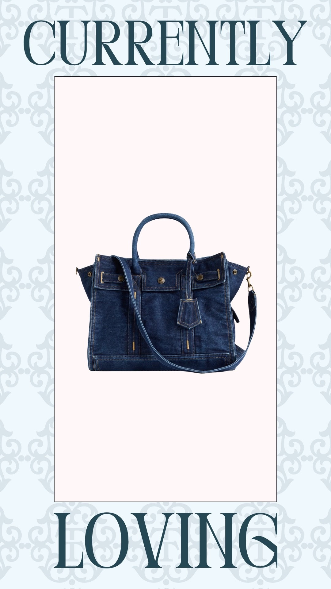 This denim bag is such a fun find with the dark wash and gold detailing. I love the structured shape and all the little pocket details. It would be so cute with jeans, a sweater, and boots for fall.

#LTKSeasonal #LTKOver40 #LTKMidsize