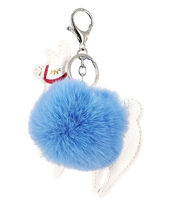 Blue Llama Pom-Pom Purse Charm | Zulily