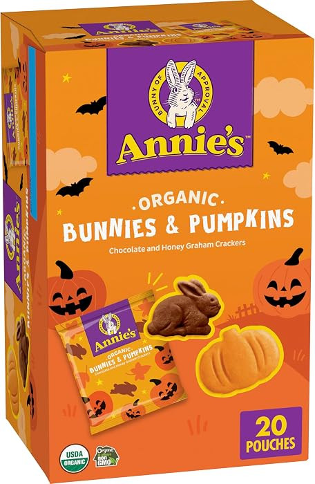 Annie's Organic Bunnies & Pumpkins Halloween Graham Cracker Snacks, 20 ct | Amazon (US)