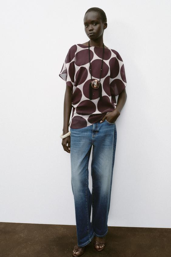 SHEER POLKA DOT TOP | Zara UK