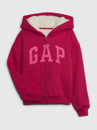 Kids Sherpa-Lined Logo Hoodie | Gap (US)