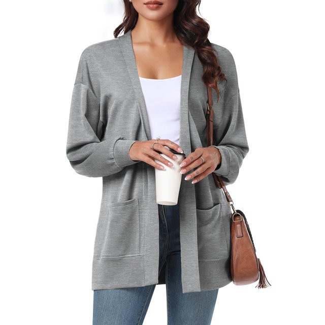 Anygrew Womens Cardigan Fall Cardigan For Women Lightweight Long Sleeve Soft Outwear with Pockets... | Walmart (US)