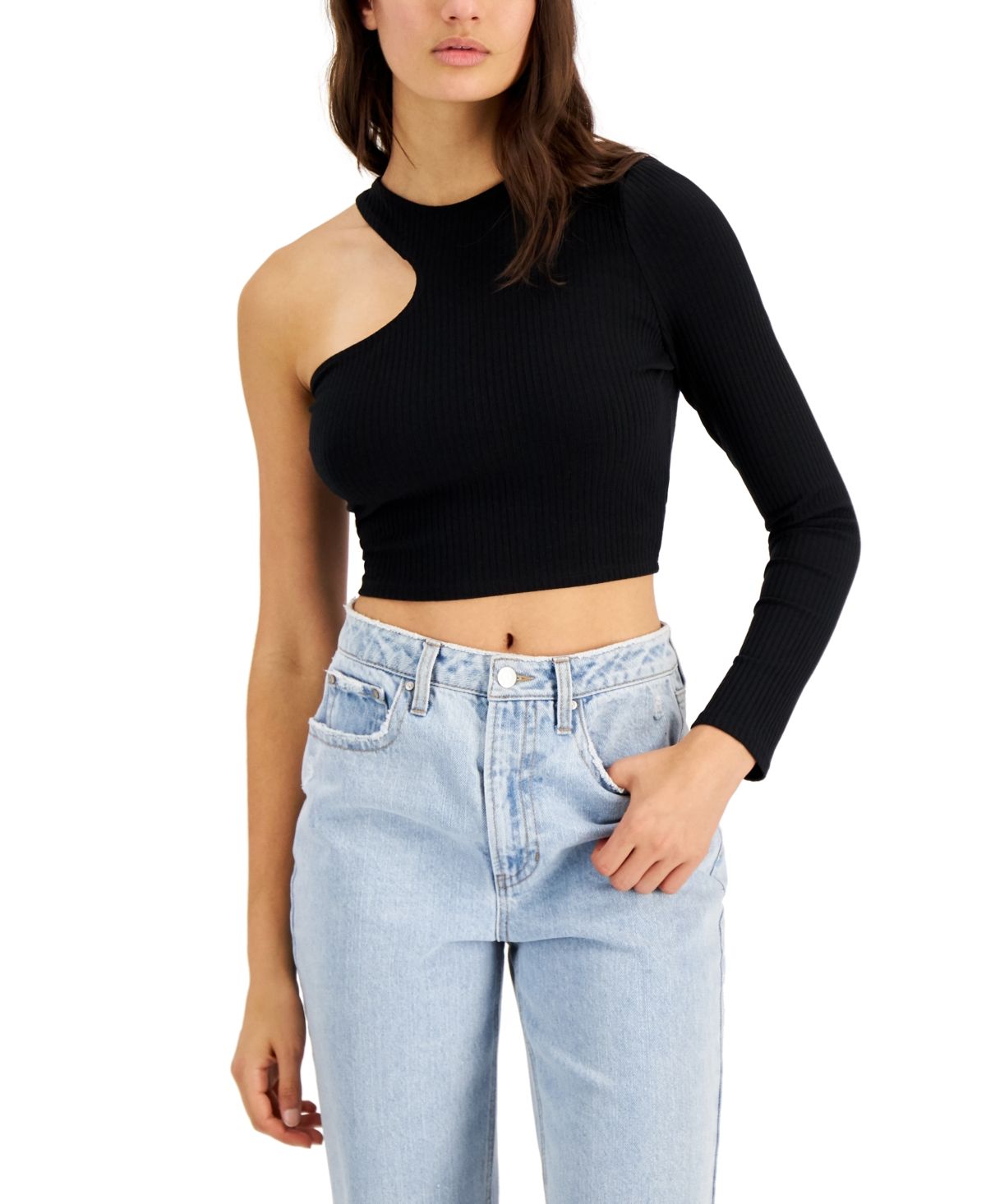 Bar Iii One-Shoulder Crop Top, Created for Macy's | Macys (US)