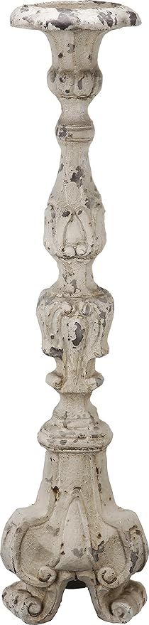 A&B Home Magnesia Candle Holder French Chic Garden Stone Candlestick, Antique White | Amazon (US)
