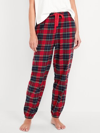 High-Waisted Flannel Pajama Joggers for Women | Old Navy (CA)