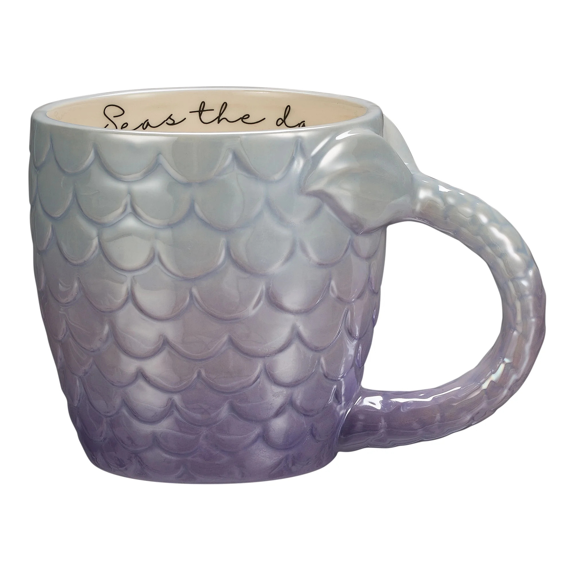 Mainstays Ocean Mermaid Sculpted Earthenware Mug, 16.91 Ounces, Blue and purple | Walmart (US)