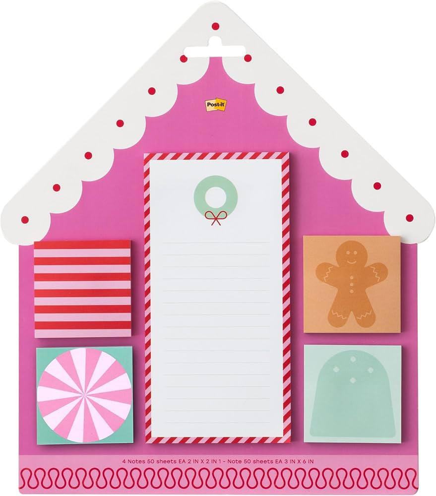 Post-it Jingle Sticky Notes, Christmas Gift Set, Assorted Sizes, 5 Holiday Themed Cute Sticky Not... | Amazon (US)
