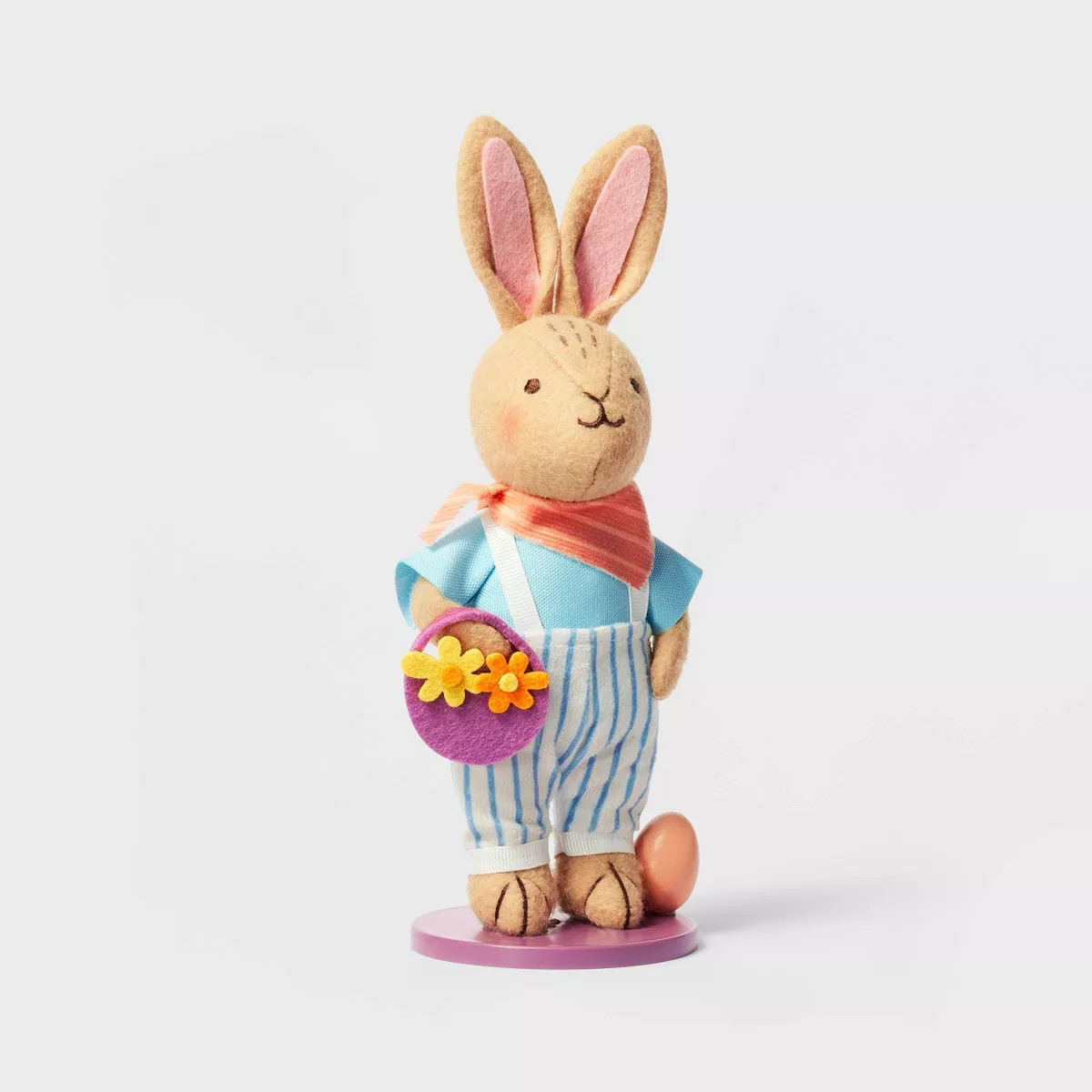 Fabric Dressed Easter Bunny Figure with Floral Basket - Spritz™ | Target