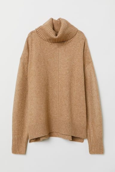 H & M - Knit Turtleneck Sweater - Beige | H&M (US + CA)