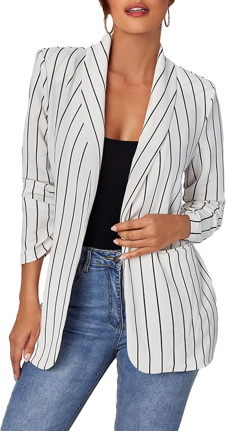 Floerns Women's Casual Long Sleeve Pop Art Colorful Blazer Graphic Work Suit Jacket | Amazon (US)
