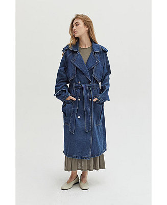 Women's Jaylene Denim Trench Coat | Macy's