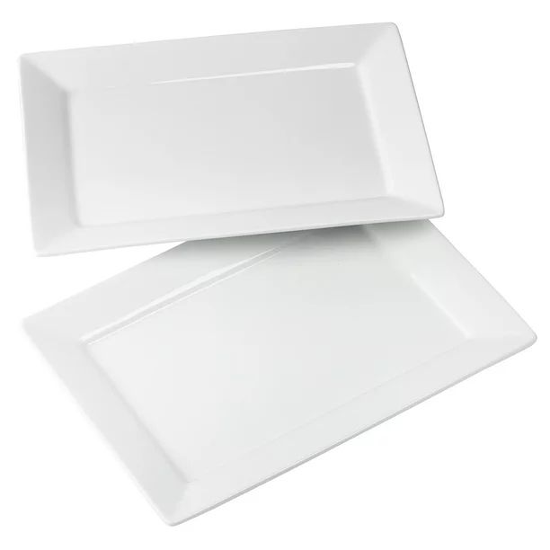 Better Homes & Gardens Porcelain Rectangle Platter Set of 2 | Walmart (US)