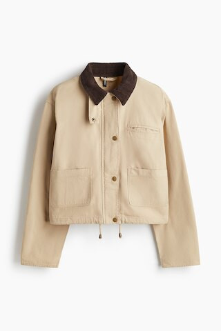 Corduroy-collar canvas jacket | H&M (UK, MY, IN, SG, PH, TW, HK)