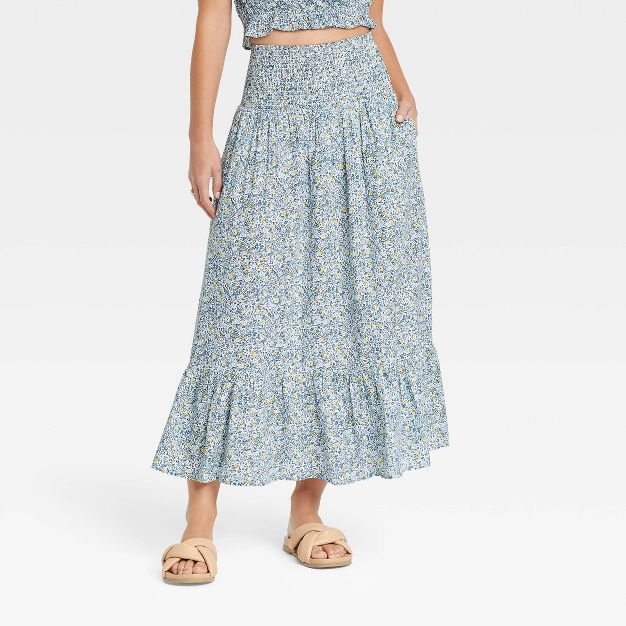 Women's Smocked Waist Midi Skirt - Universal Thread™ | Target