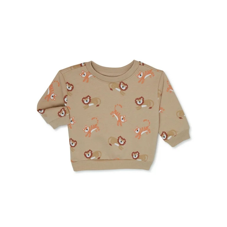 Garanimals Baby Boys Long Sleeve Print Fleece Top, Sizes 0-24 Months | Walmart (US)
