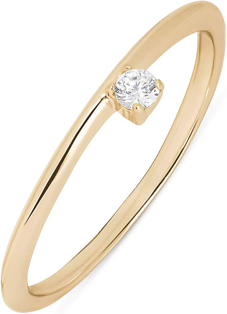 HIGHSTREET .925 Sterling Silver or 14K Gold plated tarnish resistant stackable extreme comfort ri... | Amazon (US)