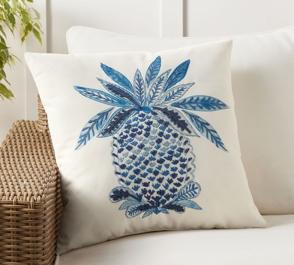 Textured Pineapple Indoor/Outdoor Pillow | Pottery Barn (US)