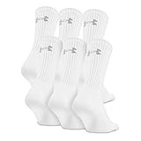 Under Armour Adult Cotton Crew Socks, 6-Pairs , White/Gray , Medium | Amazon (US)
