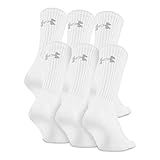 Under Armour Adult Cotton Crew Socks, 6-Pairs , White/Gray , Medium | Amazon (US)