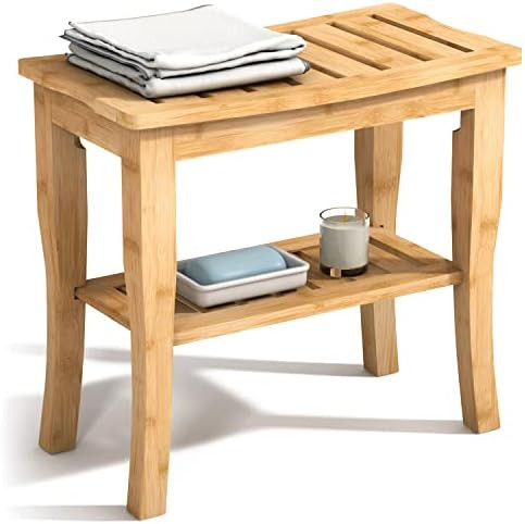 Exquisite Workmanship :The shower bench waterproof is made of 100% nature bamboo.It is sturdy and... | Amazon (US)