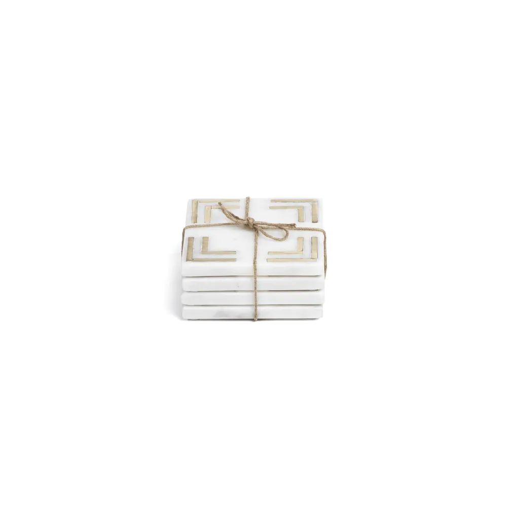 Mannara 4-Inch Square Marble Coasters, Set of 4 | Bed Bath & Beyond