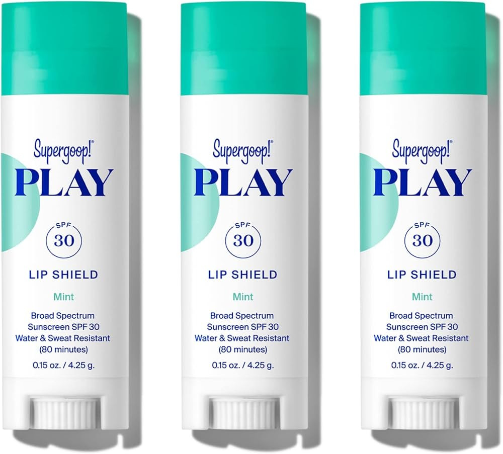 Supergoop! PLAY Lip Shield SPF 30 with Mint - 3 Pack - Hydrating, SPF Lip Balm - Moisturizing Lip... | Amazon (US)