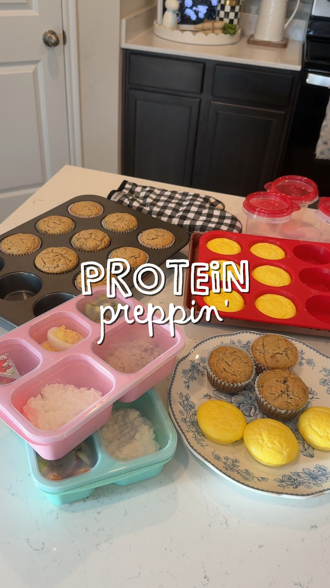 These @kodiakcakes blueberry lemon muffins are absolutely a weekly must buy now 😍 I also made egg bites and I’ll put the recipe below! I decided to make a few of these lunch packs to help me out during the day and I was so thankful I did! Thinking I need to up my game and make some more for next week 🤪✨ comment SHOP for the containers or check my LTK!

STARBUCKS COPYCAT RECIPE!

6 eggs - either whisked or blended completely
1 cup of cottage cheese - blended smooth
Dash of salt to taste 
1 cup of shredded gruyere cheese 
1/2 cup chopped bacon bits 

Combined all and place into cupcake tins - I love these silicone tins bc the bites are SO easy to pop out! I I placed the muffin tin on a baking sheet before pouring my mixture - and then added about a cup of water to the pan (this makes the bites fluffy!!!) 

Bake on 350° for 20-30 minutes. Enjoy - pop in the fridge for the week or even in the freezer for next week. Super easy and so good & filling!! 

#LTKmomlife #LTKdayinmylife #LTKfoodie