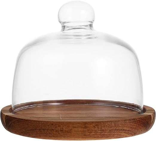 DOITOOL 5INCH Cake Stand with Dome - Wooden Mini Cake Stand with Lid - Multi- Functional Serving ... | Amazon (US)