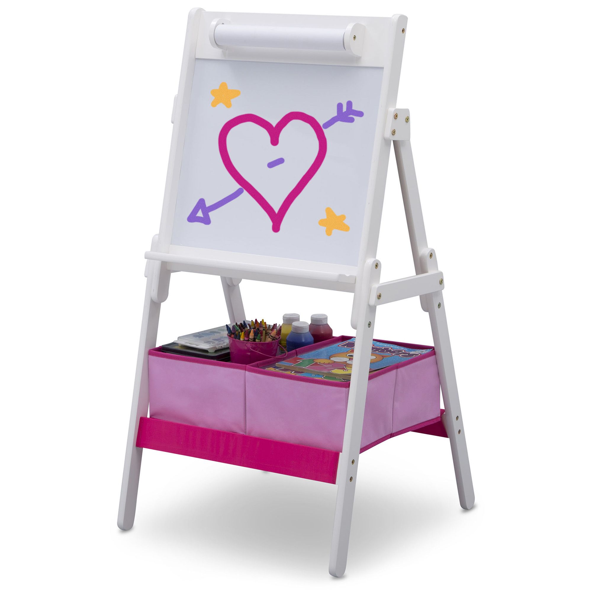 Delta Children Classic Kids Whiteboard/Dry Erase Easel with Paper Roll and Storage, Bianca White | Walmart (US)